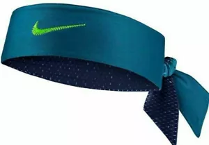 Corbata para la cabeza Nike Dri-Fit reversible medianoche azul marino/verde abismo para hombre ¡NUEVA! - Imagen 1 de 5