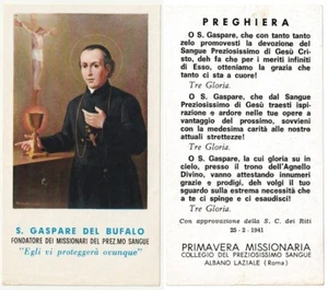 SANTINO - HOLY CARD - S. GASPARE DEL BUFALO -95430- - Bild 1 von 1