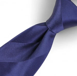 New Donald J. Trump Signature Collection Tie 100% Silk Blue Striped Satin NWOT - Picture 1 of 7