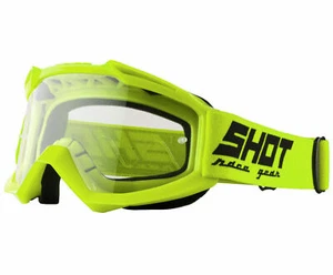 SHOT MOTOCROSS GOGGLES MX ENDURO - ASSAULT NEON YELLOW GLOSSY - Picture 1 of 1