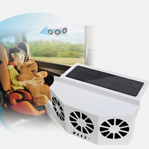 Solar Car Exhaust Heat Exhaust Fan Solar Power Vehicle Exhaust Fan Radiator Cool - Picture 1 of 13