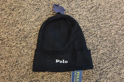 Nuevo gorro Polo Ralph Lauren para mujer 100 % cachemir - NEGRO - talla única Foto 1 de 3
