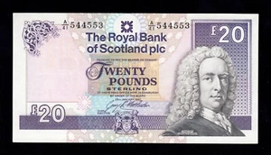 F.C. ESCOCIA SCOTLAND , 20 LIBRAS 1992 , EBC+ ( XF+ ) , PICO DOBLADO , P.354b . - Imagen 1 de 2