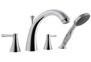 NEW Anzzi 4 hole Roman Tub Filler Faucet Chrome W/Hand Shower FR-AZ011 Brass - Picture 1 of 1