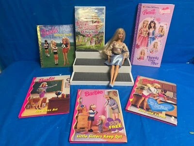 Barbie (1991 - 5 livros da Barbie e novo DVD Barbie e suas irmãs - Um conto de pônei - Imagem 1 de 4