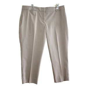 Talbots Curvy Women's Petites Khaki Capris Pocket Cotton/Spandex Size 14P - Picture 1 of 11