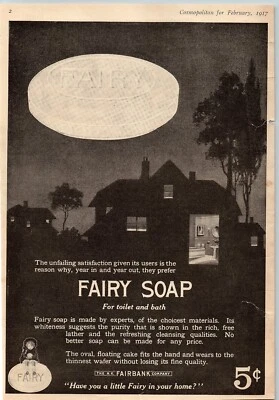 Jabón de hadas 1917 para inodoro y baño n.k. FAIRBANK CO ANUNCIO IMPRESO PÁGINA COMPLETA Z3530 Foto 1 de 3