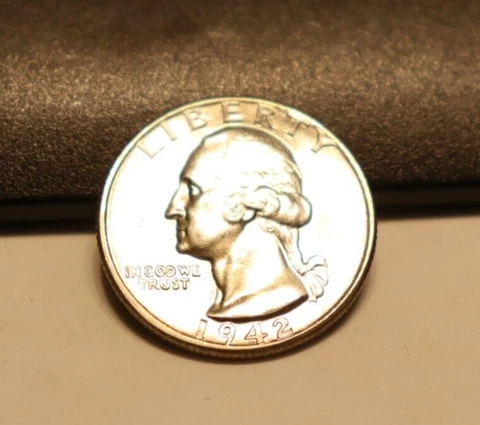 1942 US Washington Quarter 25c Gem Unc Cover