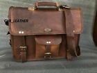 Leather Messenger 4 Size  Men's Laptop Satchel S Shoulder Bag Vintage Genuine 