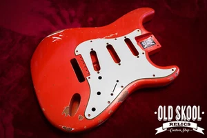Cuerpo de guitarra Stratocaster rojo fiesta reliquia pesada estilo Gary Moore hecho a pedido - Imagen 1 de 12