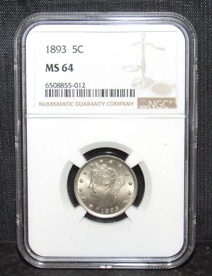 1893 Liberty Nickel NGC MS 64 - Image 1 of 4