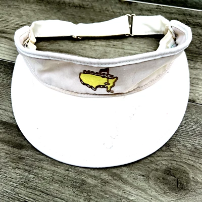 VTG Masters Golf Visor Augusta White New Era Dupont Made USA Auto Autographed - Image 1 of 4