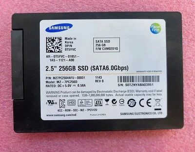 SAMSUNG 256GB MZ-7PC256D SSD (SATA6.0Gbps) 2.5'' Solid State Drive - Imagem 1 de 2