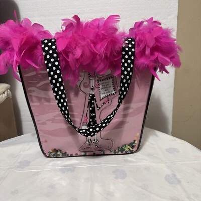 Dolly MaMa's By Joey Big Girl Bolso de Mano Cartera, Bolso de Mano con Plumas Rosa Neón Foto 1 de 4