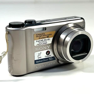 TESTED ✅ - Sony Cyber-shot DSC-HX5 GPS 10,2MP - Grey Champagne Exmor R x10 Zoom - Bild 1 von 7