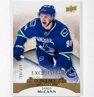 2015-16 UD Ice Exquisite Collection R-10 Jared McCann RC Canuck rookie card /399 - Image 1 of 2