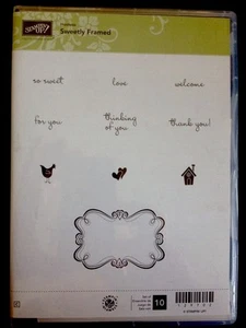 "SWEETLY FRAMED" Stampin'UP! NEW~CLEAR/CLING unmounted-Hostess-sayings-hearts - Picture 1 of 2