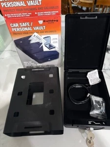 Bulldog Cases 1100 Car Gun Vault Steel-Black-Key Lock 8.2" X 5.9" X 2.2" SEALED - Picture 1 of 4