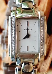 Seiko 1N00-0PLO Diamond Quartz Analog Ladies Watch - Picture 1 of 5