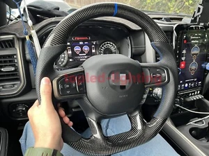 NEWEST Carbon Fiber Steering Wheel For ram 2500 2019 2020 2021 2022 2023 2024 - Picture 1 of 7