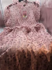 sister jane Kleid Spitze rosa geblümt Größe L - Bild 1 von 13