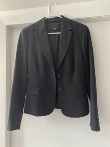 Cue In The City Pin Stripe Blazer Black Size 10 Business Work Wear  - Picture 1 of 6