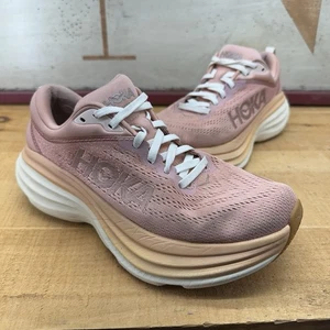 Hoka Bondi 8 Womens Size 6.5 B Sandstone Cream Athletic Road Running Shoes - Picture 1 of 10