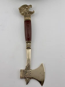 VTG Figural Lion Head Brass Rosewood Handle Bottle/Letter Opener N. Thailand - Picture 1 of 17