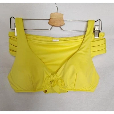 Conjunto de Bikini Seafolly Anudado Frontal Crop Top Activo Multi Correa Hipster Amarillo 10 Foto 1 de 4