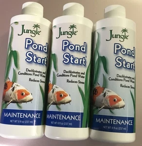 Jungle Pond Start Maintenance Dechlorinate & Conditions Pond Water 8oz lot of 3 - Picture 1 of 3
