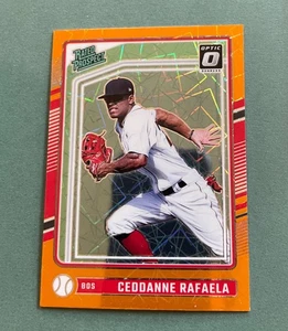 2024 Panini Donruss Béisbol Ceddanne Rafaela Orange Velocity Prizm #128 Medias Rojas - Imagen 1 de 2