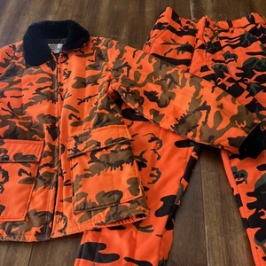 Men’s Dickies Orange Camo Hunting Jacket And Pants Size Large Made in USA - Picture 1 of 17