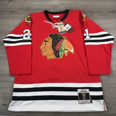 Mitchell Ness Chicago Blackhawks Jersey Youth L XL NHL Hockey Mikita Throwback - Image 1 of 4