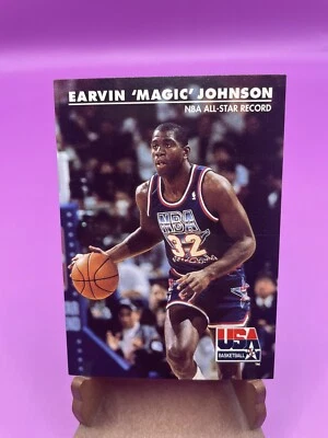 1992 SkyBox USA Basketball Card #34 Earvin ‘Magic’ Johnson NBA ALL-STAR RECORD - Image 1 of 4