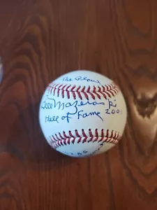 Bill Mazeroski Autographed Signed OMLB w Inscriptions (PSA) - Picture 1 of 14