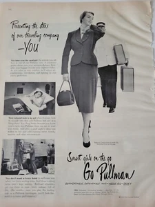 1950 Pullman railroad railway porter carries luggage vintage train ad - Picture 1 of 1