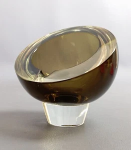 Posacenere scultura vetro Murano Fume’ design color ambra firmato vintage 1960 - Imagen 1 de 12