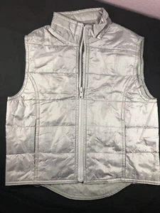Vintage Gap Silver/Gray Zipper Fashion Vest Girls S 6/7 NEW  - Picture 1 of 8