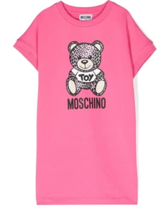 Moschino Kids girl fuchsia pink Teddy Bear printed dress size 12 - Picture 1 of 3