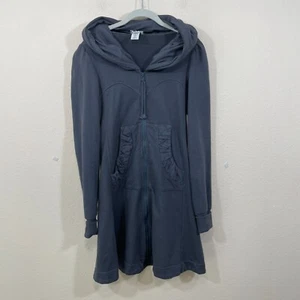 PRAIRIE UNDERGROUND XS Long Cloak Hoodie Duster Gray Organic Cotton - Picture 1 of 12
