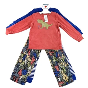 NWT Carters Boys Size 6 Oeko-Tex 4 Pc Long Warm Dinosaur Pajama Set Fleeced Kids - Picture 1 of 14