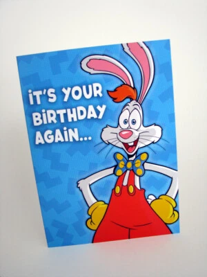 Tarjeta de cumpleaños Roger Rabbit 5" x 7" con tarjeta de felicitación divertida Jessica Rabbit Foto 1 de 4