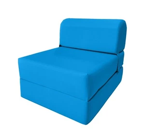 Turquoise 6 x 24 x 70 Sleeper Chair Folding Foam Bed, Studio Sofa Beds, Couches - Picture 1 of 8
