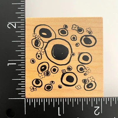 Sello de goma arte flores abstractas células de aire de agua burbujas chatarra club Foto 1 de 3