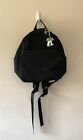 Mini Black Backpack Rucksack With Daisy Flower Zips w/ Knitted Keychain