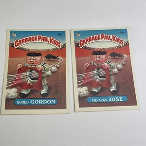 Garbage Pail Kids 1986 Gored Gordon #166a and No Way Jose #166b Topps ERROR? - Picture 1 of 7