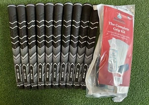 10 x Oversize Golf Grips Black and White plus DIY Grip Kit - Picture 1 of 4