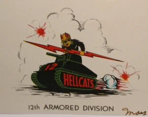 WWII 1944 US Army 12th Armored Division Hellcats Letter African American Combat - Picture 1 of 13