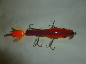 Vintage 4 Inch Wood RESTORED Unbranded 5 Hook Fishing Lure Lot L-533 - Afbeelding 1 van 12
