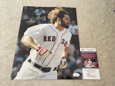 Johnny Damon signed photo 11x14 JSA COA autographed Boston Red Sox - Image 1 of 3